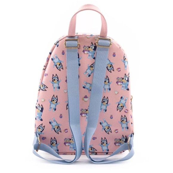 Bluey Kids Mini Pink Backpack With Adjustable Straps and Front Zipper Pocket - Picture 2 of 8